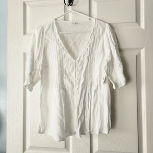 Old Navy White Blouse with Button Detail